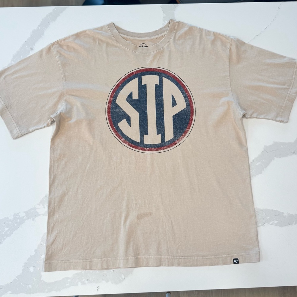 47 Brand OLE MS Tan Tee with Red Graphic